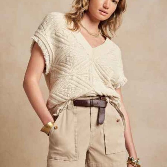 Banana Republic Sweaters - Banana Republic Heritage V-Pattern Sweater Vest Fringe Trim